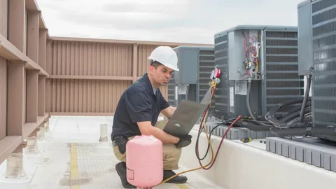 Professional preventive HVAC maintenance service on residential HVAC system